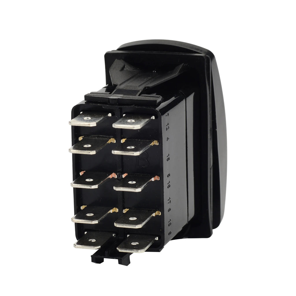 8/10Pin White Lens Rocker Switch Blue Led DPDT 3 Position 12V/24V Wateproof 144 Stickers for Car Boat Caravans Can Am Carling