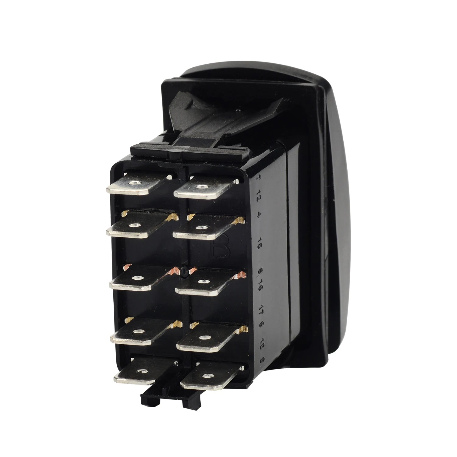 8/10Pin White Lens Rocker Switch Blue Led DPDT 3 Position 12V/24V Wateproof 144 Stickers for Car Boat Caravans Can Am Carling