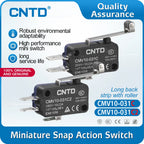 5PCS CNTD CMV10-031C/031C2 Mini Snap Action Micro Switch 10A 250V AC SPDT Long Curved Lever Limit Switch 300K for 3D Printer