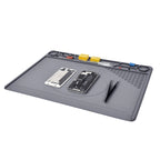 Toolour Heat Resistant Silicone Soldering Mat Magnetic Electronic Repair Work Mat for BGA and Gun Soldering Iron, Workbench