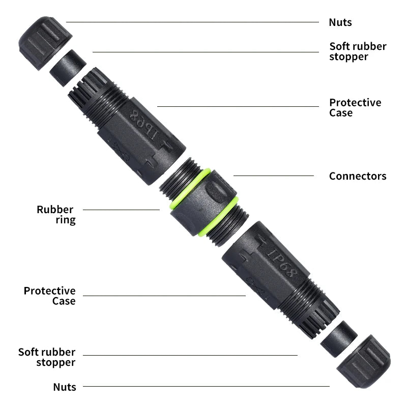 YXY RJ45 Waterproof Connector M16 5-9mm Wire Diameter IP68 RJ45 Interface Cable Connectors Network Unshielded Wire Connector