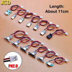 5pcs USB Adapter Cable PH2.0mm Terminal Micro USB Jack Type-C Charging Port 2P Strip Line Of Solder Joint Male Female Connector