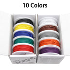 （5 Colors Mix Kit）UL1007 Wire PVC Insulation Tinned Copper Cable Stranded Electrical Line 30/28/26/24/22/20/18/16 AWG PCB Wire