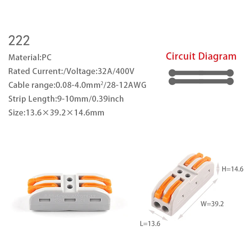 10PCS 2/3 in 2/3 out Quick Wire Connector Universal Compact SPL 222 223 Lever Push-in Electrical Cable Terminal Led Strip Light