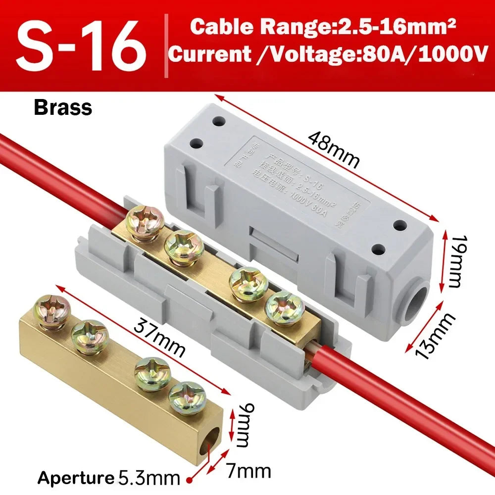 Wire Connector High Power Splitter Quick Electrical Cable Terminal Blocks Junction Box Connectors Large Current Conductor Brass