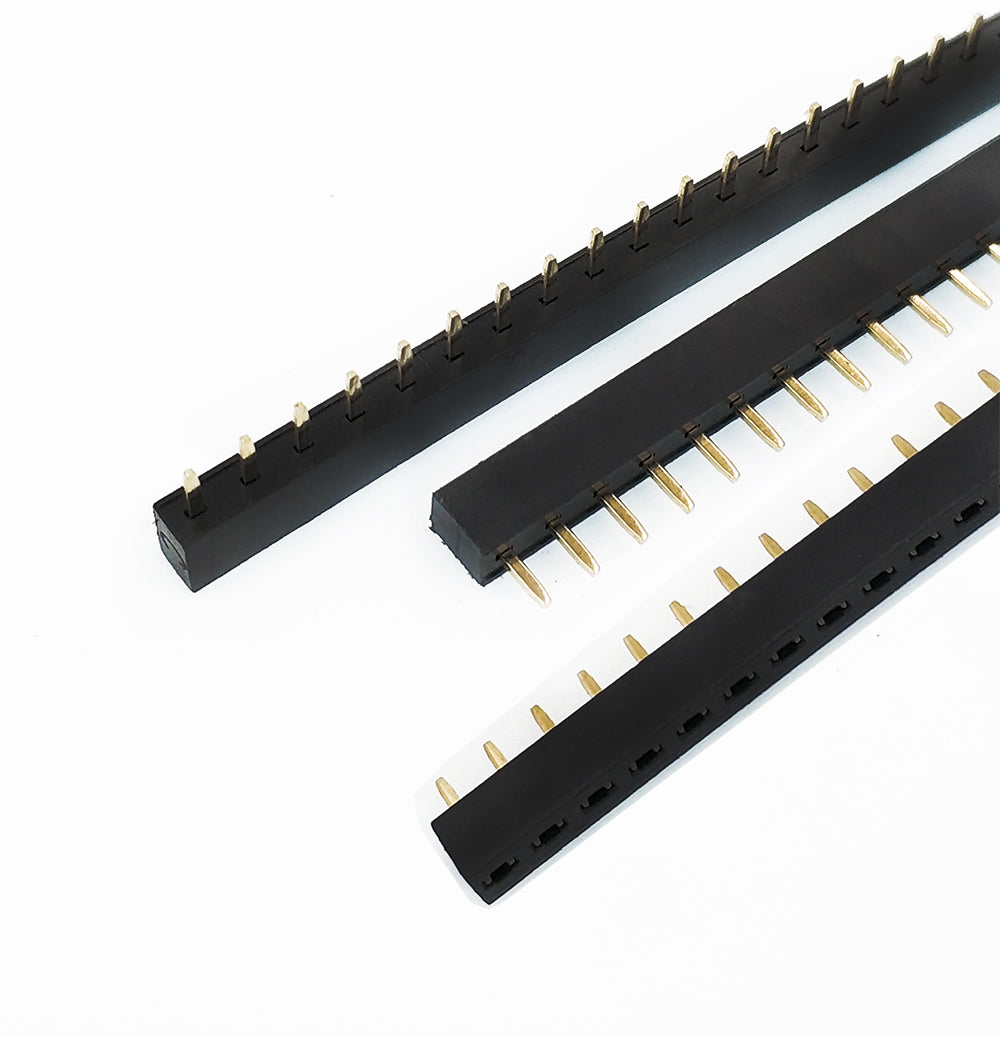 10PCS 2.54mm 1X40P Female Header Single Row Straight 0.1" Pitch 40 Pin 3.5mm 5mm 5.7mm 7.1mm 8.5mm Plastic height optional