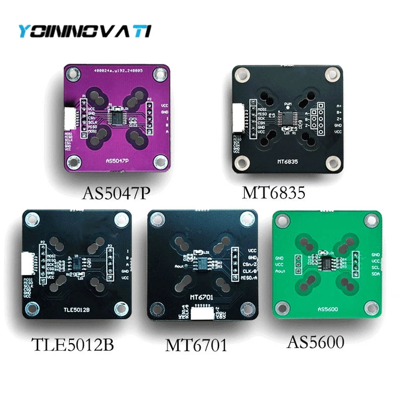AS5600, AS5047P, MT6701, TLE5012B, MT6835 Programmable Magnetic Encoder Module Kit with Magnet
