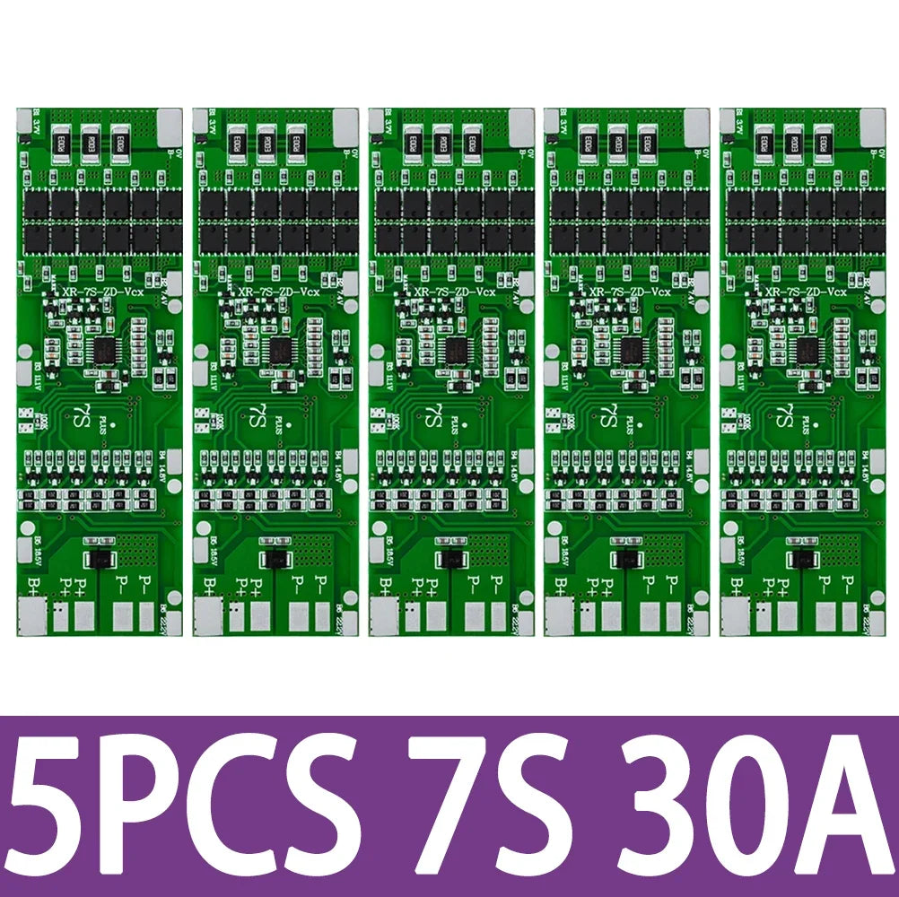 1~5PCS BMS 7S 24V 10A 15A 20A 30A Li-ion 18650 Battery Charge Board With Balance Function Short Circuit / Temperature Protection