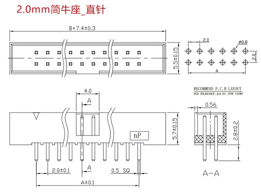 5-50Pcs Dip 6/10/20-40Pin 1.27mm 2.0mm 2.54mm Pitch Male Socket Straight Idc Box Headers Pcb Connector Double Row Dc3 Header