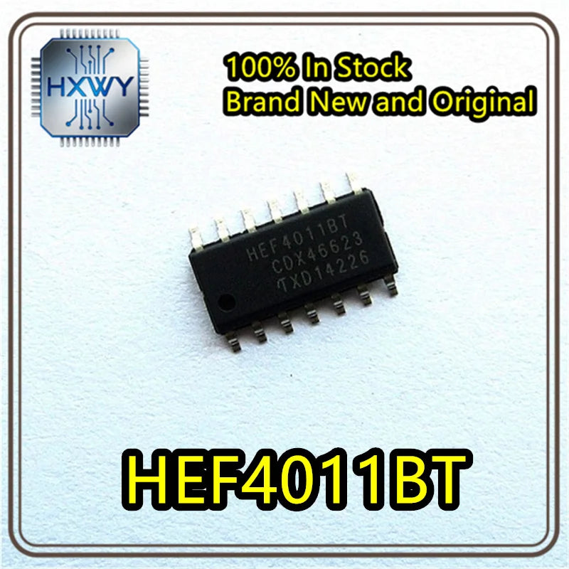 (10/50 pieces) Original HEF4011BT HEF4011 SOIC-14 Quad 2-input NAND gate Surface mount logic chip Electronic device
