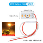 5pcs High Brightness 1.5W 5V LED 5730 SMD Color Lamp Bead Light Board Bulb With Line Red Yellow Green Blue Warm White Light