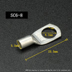 SC Type Wire Nose Terminal SC6 SC10 SC16 SC25 Bare Copper Battery Block Lugs Hole ID 6 8 10 12mm Crimp Wire Connector