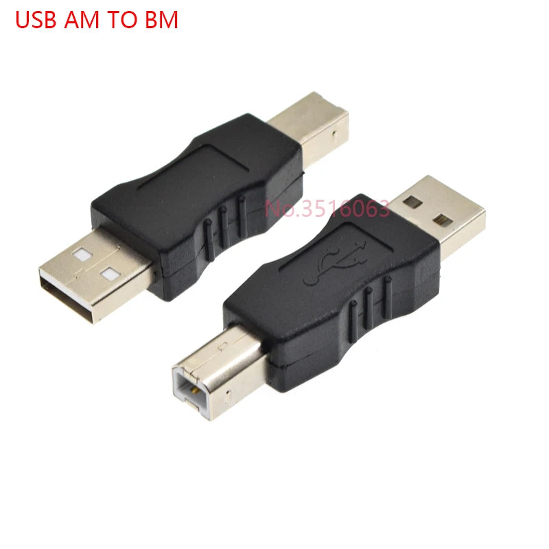 1/2/5PCS USB2.0 A Male & A Female to B Female Printer Print Converter Adapter Connector USB 2.0 Port Retail wholesale USB 2.0