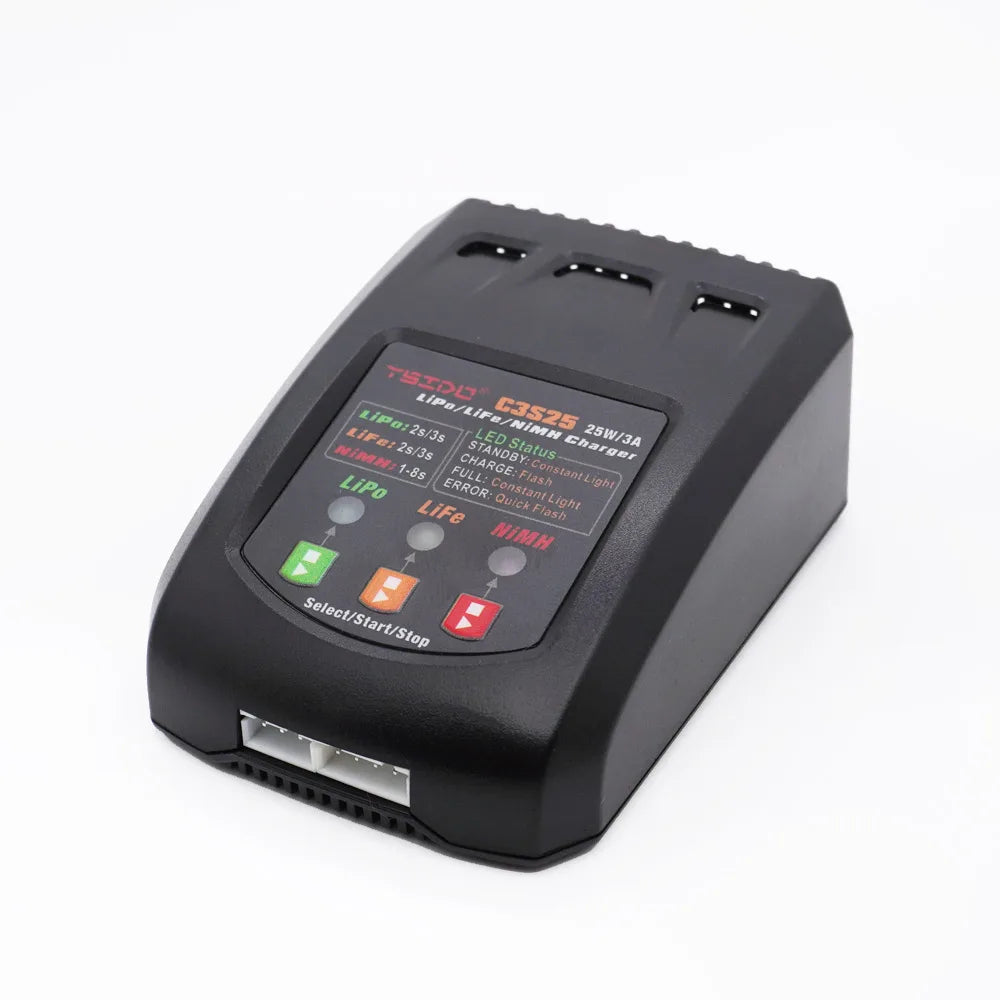 C3S25 25W/3A Mini Charging Balance Charger EU/US Plug for RC 7.4V-11.1V 2-3s Lipo NiMh Battery Remote Control Toy Car Charger