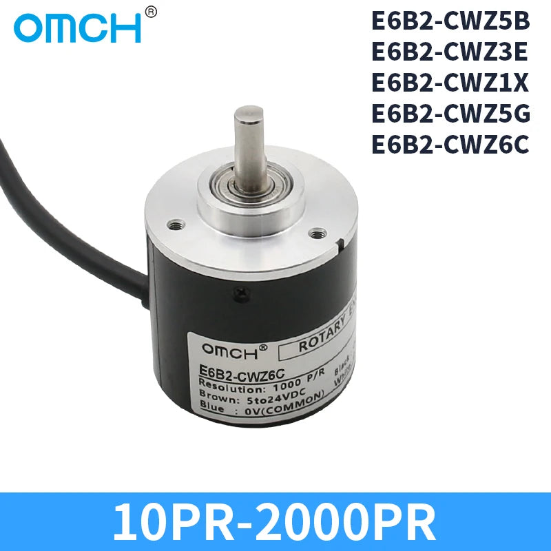 OMCH E6B2-CWZ6C Optical Rotary Encoder CWZ5G CWZ3E 5-24V 10~2500P/R 10 20 30 40 50 100 200 300 360 400 500 600 1000 1024 2500P/R