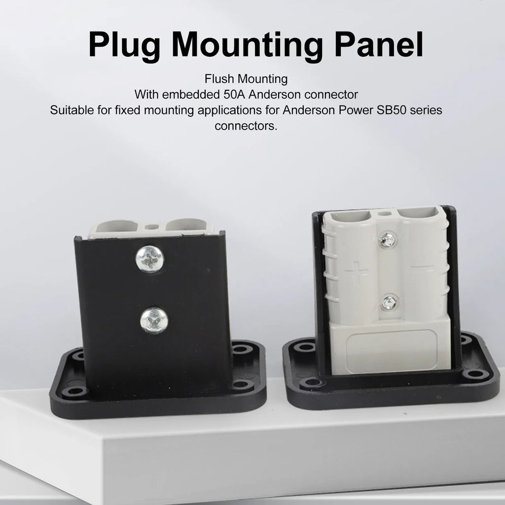 2pcs 50A Plug Mounting Panel Flame Retardant Embedded Connectors Flush Mount Recessed Plate for Anderson Power SB50 Series Conne