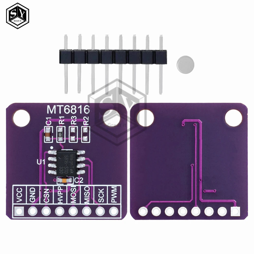 MT6816 High-Speed and High-Precision Magnetic Encoder Magnetic Induction Angle Measurement Sensor Module