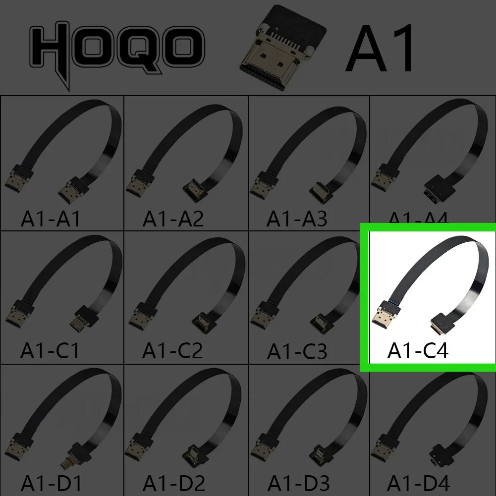 HD A1 Ultra Thin Flat FPV HDMI-Compatible Cable Flexible Mini HDMI to Micro HDMI Ribbon Wire 5cm/50cm Short FPC FFC