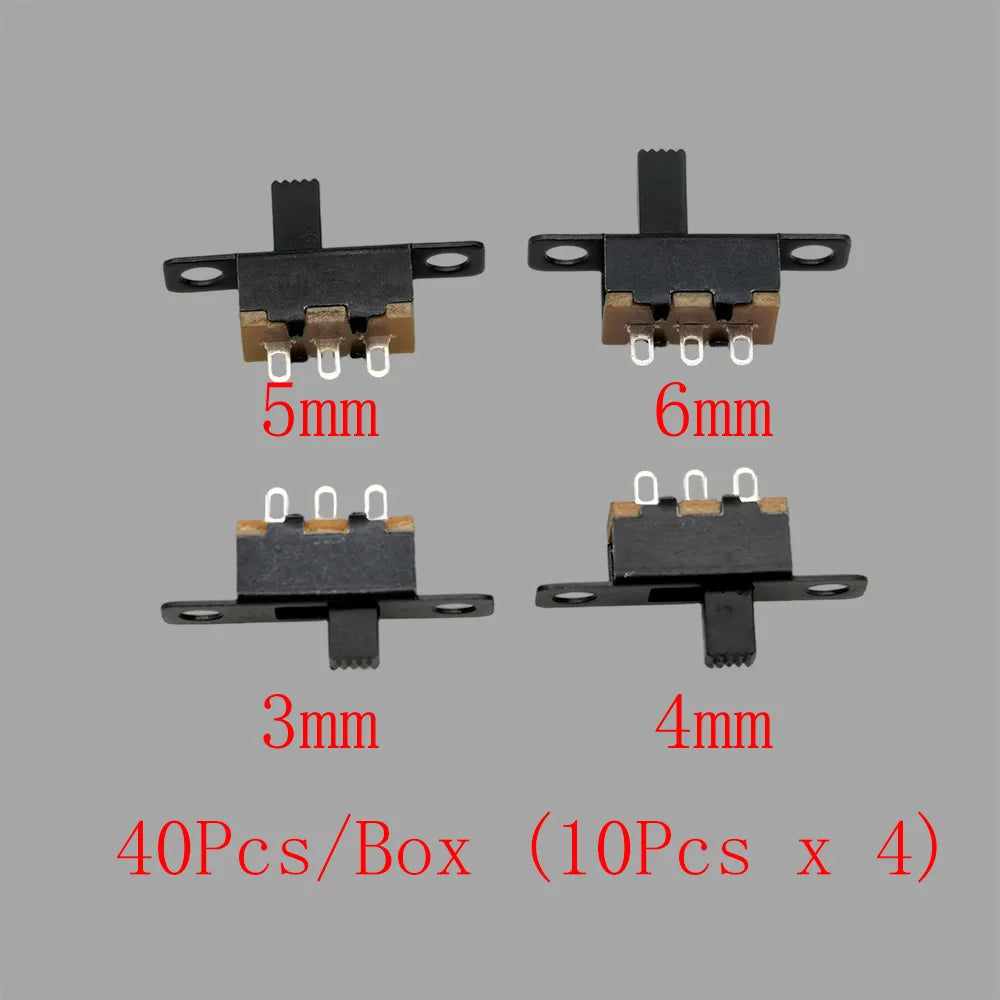 1Box Micro Slide Switch Kit 1P2T SPDT 3 Pin 2 Positions DIP PCB Mount ON-OFF Toggle Switch Interruptores 2/3/4/5/6/7MM 50V 0.5A