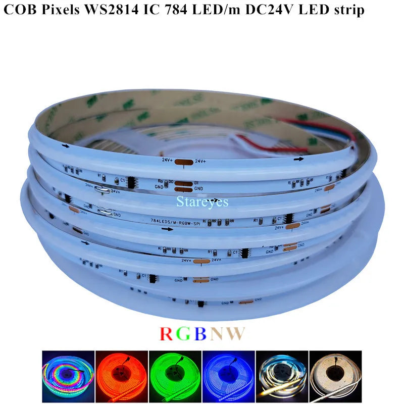 COB SPI LED Strip Light 24V 5m Addressable Pixels White CCT RGB RGBW RGBCCT WS2811 WS2814 Digital IC FCOB Magic Color Tape Rope
