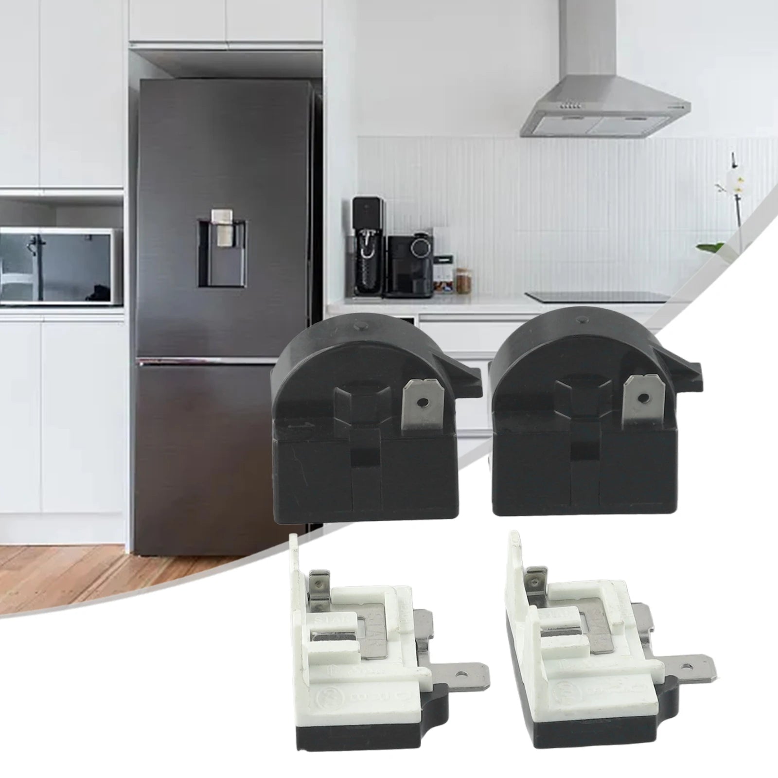 2pcs Refrigerator PTC Start Relay 1/2 Pin 15 Ohm 1/6H Compressor Overload Protector Starting Relay Light Weight Power Supplies