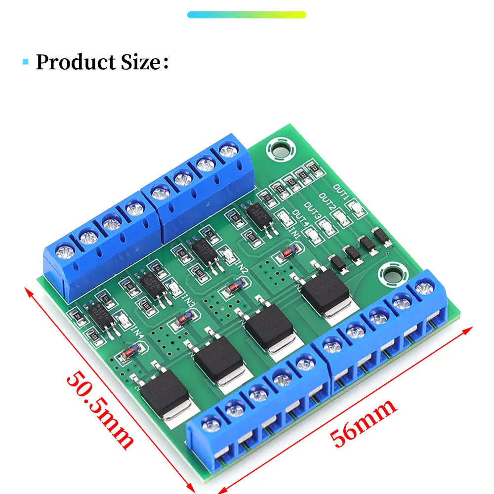 1/5/10Pcs 4-Channel MOS Optocoupler Isolation Module DC3-20V 10A Fotoelektrische Isolator with Signal Indicator Light