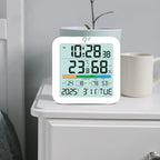 Thermometer Sensor with Backlit LCD Digital Magnetic Clock Easy To Read Home Weather Station for Humidity Gauge Meter Sensor