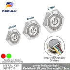 Ultra Short Push Button Switch Waterproof 16/19/22mm 12V 24V led light Momentary Self-reset Wiring Buttons without fixation