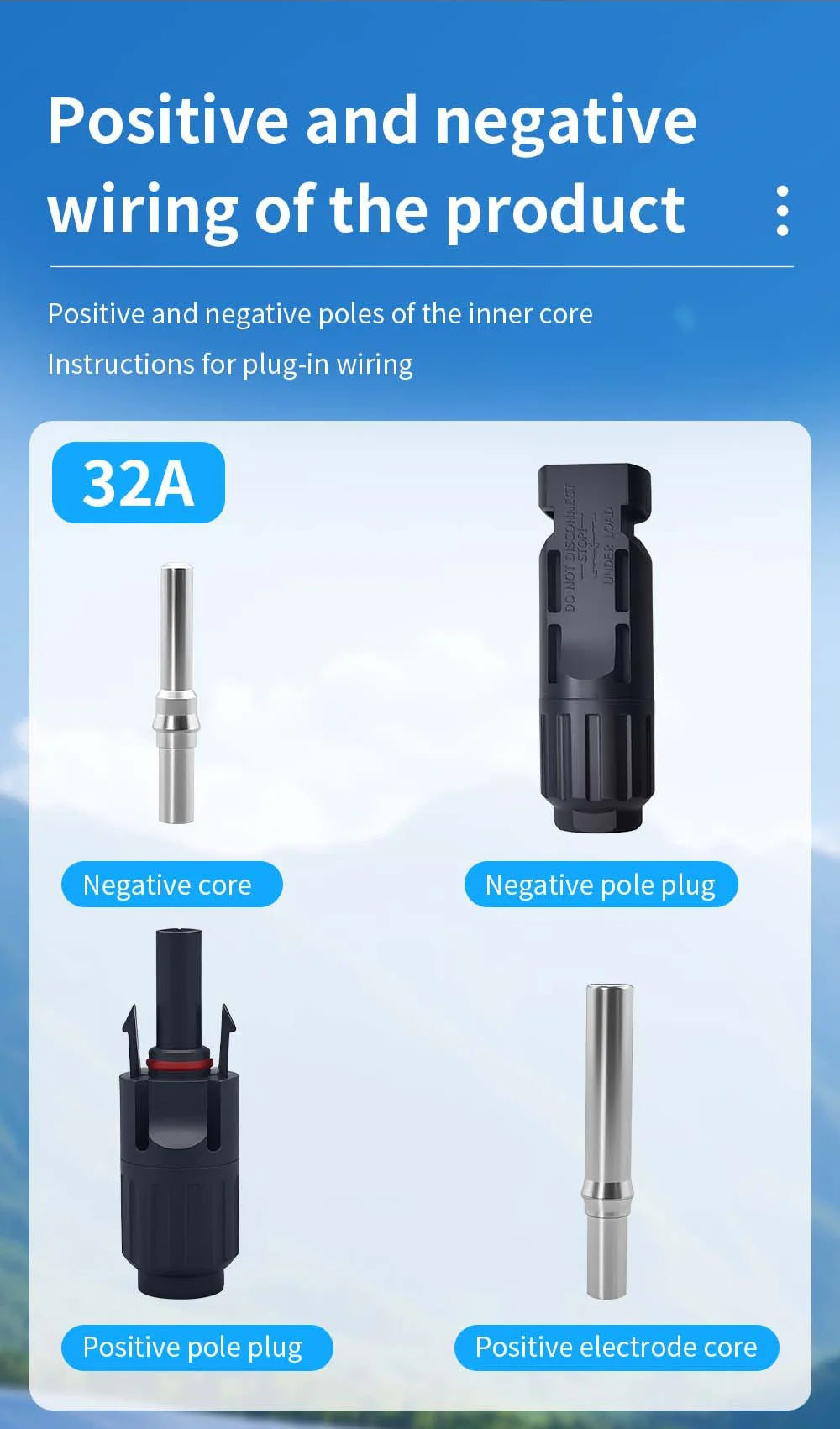 TOMZN 2 Sets of PV Solar Connectors 1000V 1500V 32A 45A Panel Branch PV Photovoltaic Wire/Board Terminal Box Inverter IP67 10LOT