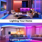 RGB LED Strip Lights, 5V USB Powered LED Tape,  24 Key Remote & APP Control, Music Sync Flexible Ambient Lighting for DIY Living Room, Bedroom,TV Backlight, Game Lighting,Party, Decorative String Lights