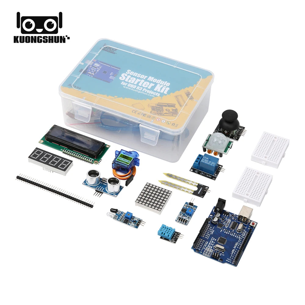 KUONGSHUN Sensor Module Starter Kit for Arduino Set R3 0.96 OLED 1602 LCD Display with Tutorial for Arduino Uno