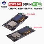 NodeMCU ESP8266 V3 Development Board With 0.96 Inch OLED Display CH340G ESP-12E WiFi Module TYPE-C USB For Arduino/Micropython