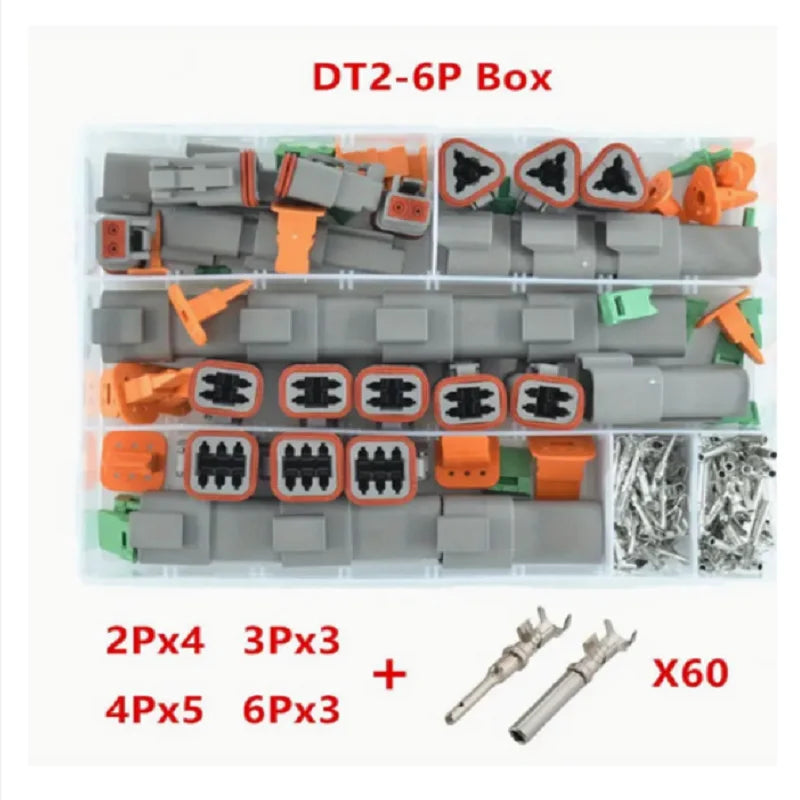 188/250pcs Deutsch DT Series Connector Assortment, Size 16 Stamped Contacts, Waterproof Automotive Electrical Connectors ﻿