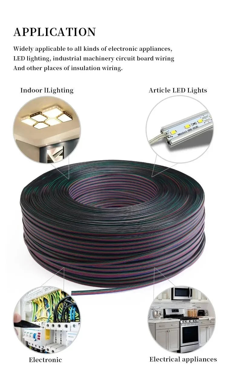 1~50m LED Cable Electrical Wire 2/3/4/5/6pin LED Extension Cables For RGB RGBW RGBWW SMD WS2812B LED Strip Light JST Connector