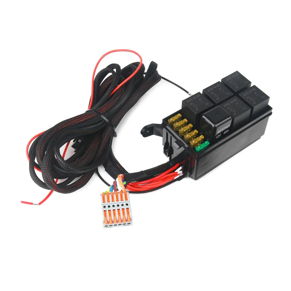 12V LED 6 Gang Switch Panel 600W-1200W Circuit Control Relay System Box Slim Touch Control Panel for Boat Jeep UTV Caravan