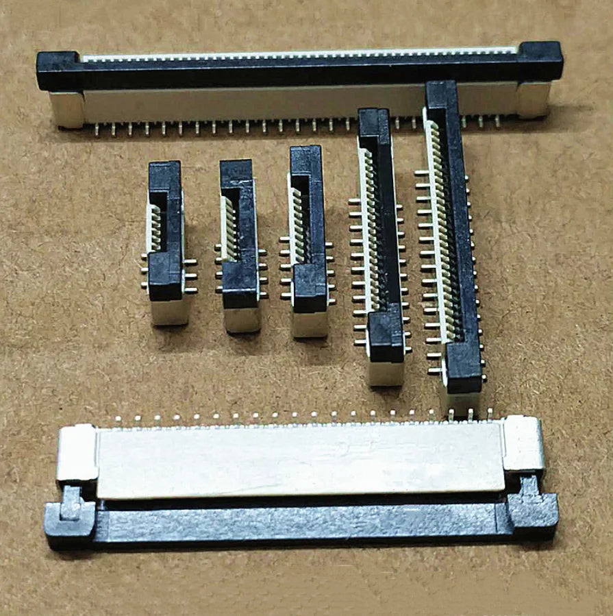 50pcs Ffc Fpc Socket 0.5mm Vertical Type Ribbon Flat Connector 4/6/8/10/12/14/16/20/24/30/34/40/50pin