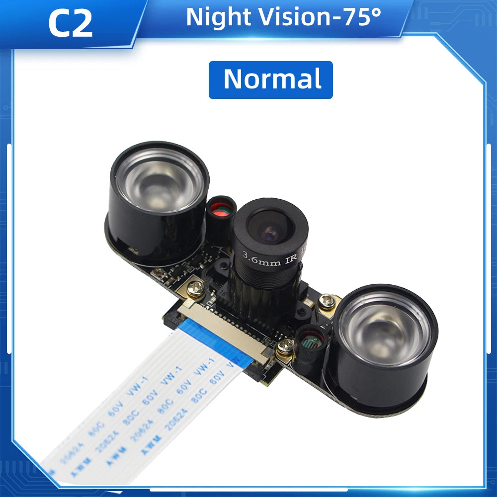 Raspberry Pi 4 Camera 5MP Night Vision 1080P Optional Wide Angle Fisheye IR-CUT Camera FF AF for Raspberry Pi 4B 3B+ 3B Zero