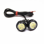 2Pcs 18mm 23mm Car Eagle Eye Led 12V Flash DRL Daytime Running Lights 9W LED Backup Reversing Parking Signal Lamps Automobiles