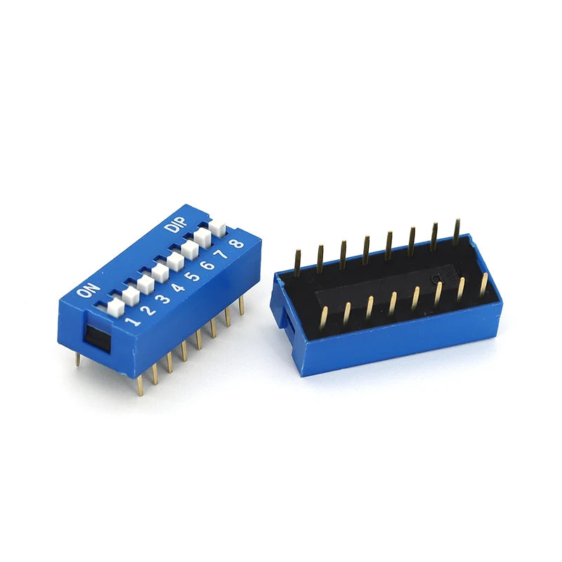 5PCS Blue Toggle Switch Spacing 2.54MM DIP Dial The Code Switch 1 2 3 4 5 6 7 8 9 10 12 PIN Quick Switch