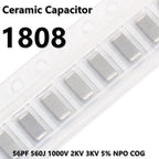 (10pcs) 1808 56PF 560J 1000V 2KV 3KV 5% NPO COG 4520 SMD Ceramic Capacitor
