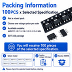 100PCS AMS1117 LM1117 SOT-223 LDO Linear Voltage Regulator IC 1.2V 1.5V 1.8V 2.5V 3.3V 5V ADJ