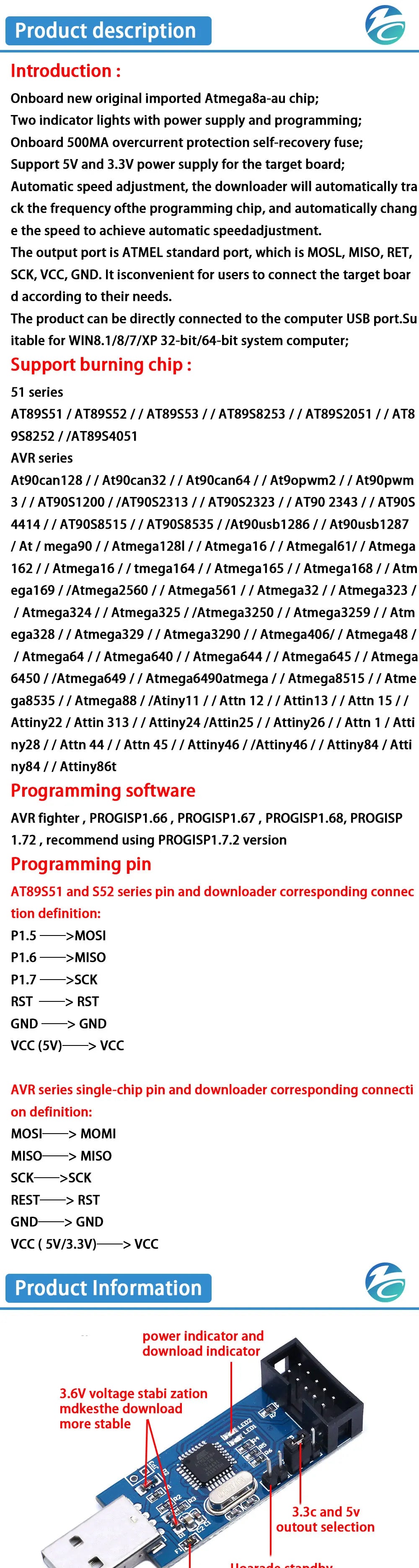 official USBASP USBISP AVR Programmer USB ISP USB ASP ATMEGA8 ATMEGA128 Support Win7 64