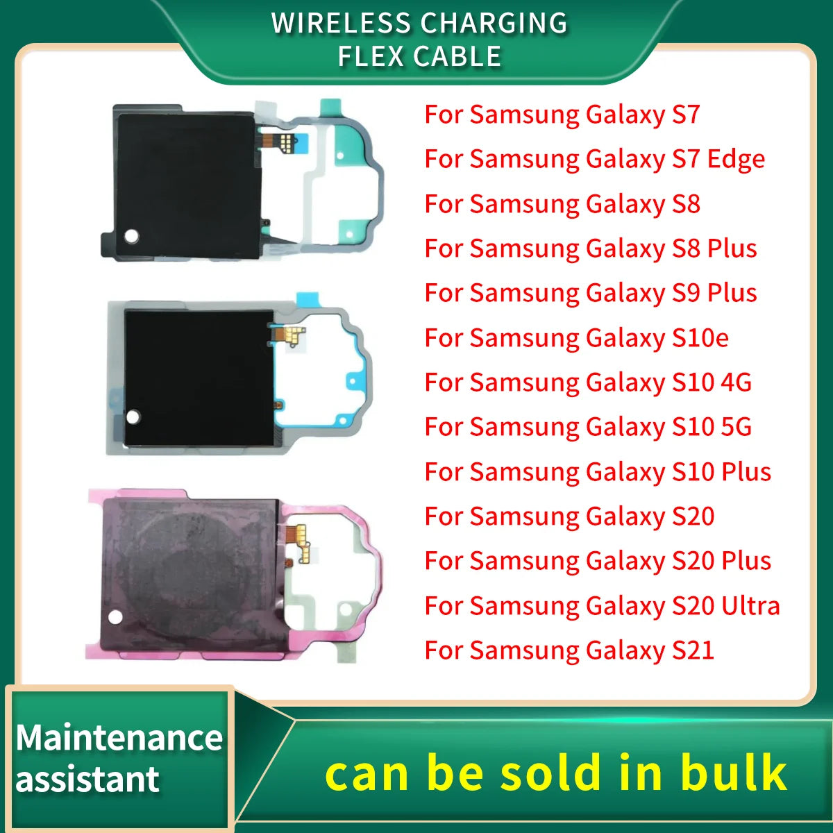 Wireless Charging Panel Coil Chip NFC Flex Cable For Samsung Galaxy S7 Edge S8 S9 S10 S20 S21 Plus Ultra S10e Antenna Part