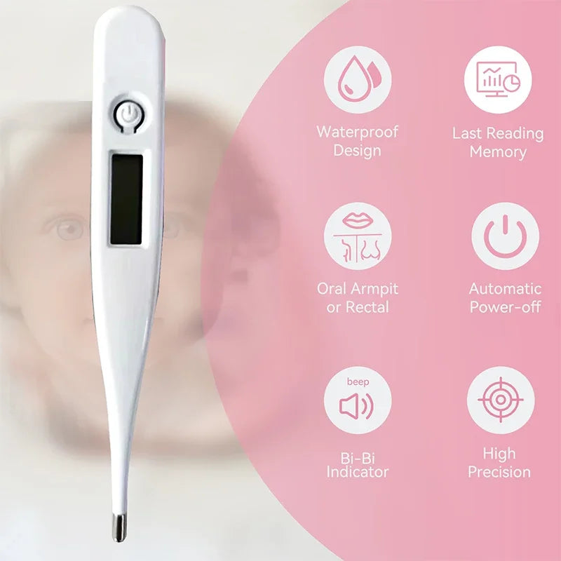 1-2P Thermometer for Fever Digital Basal Body Oral Armpit or Rectal Electronic LCD Display High-Precision Measurement Smart Heat