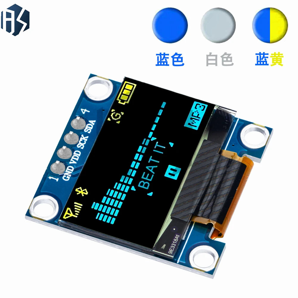 ‌0.96 Inch I2C SSD1306 OLED Display Module – 128x64 Dual-Color (Yellow/Blue) Screen for Arduino, Raspberry Pi & ESP32 Projects