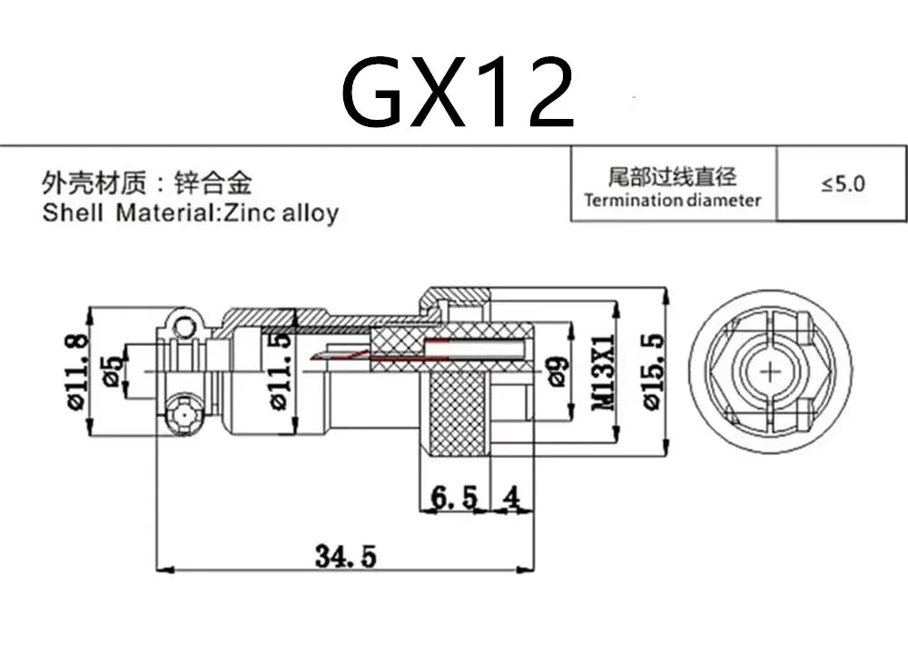 GX12 GX16 GX20 2/3/4/5/6/7/8/9/10 Pin Male Female Butting Wire Cable Circular Aviation Socket Plug Panel Connector Dropshipping