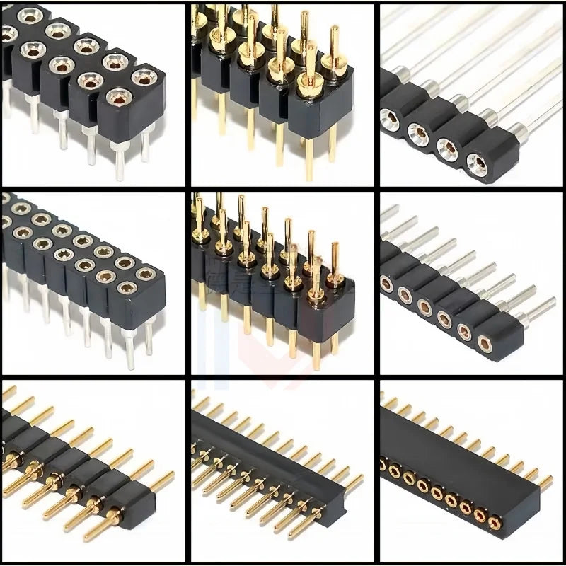 1pcs 1.27mm/2.0/2.54mm 1/2x40p Round Hole Round Needle Female Header Pin Row Connector Single Double Row Gold Plated Tin Plated
