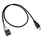 50CM USB 2.0 Micro 5Pin /Mini 5Pin Male To 9Pin Female 2.54 USB Header PCB Motherboard Cable Left/Right Angle