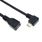 30cm 90 Degree Right & Left Angled Micro USB 5Pin Male to Female M/F Extension Connector Adapter Cable for Mobile Phone Tablet