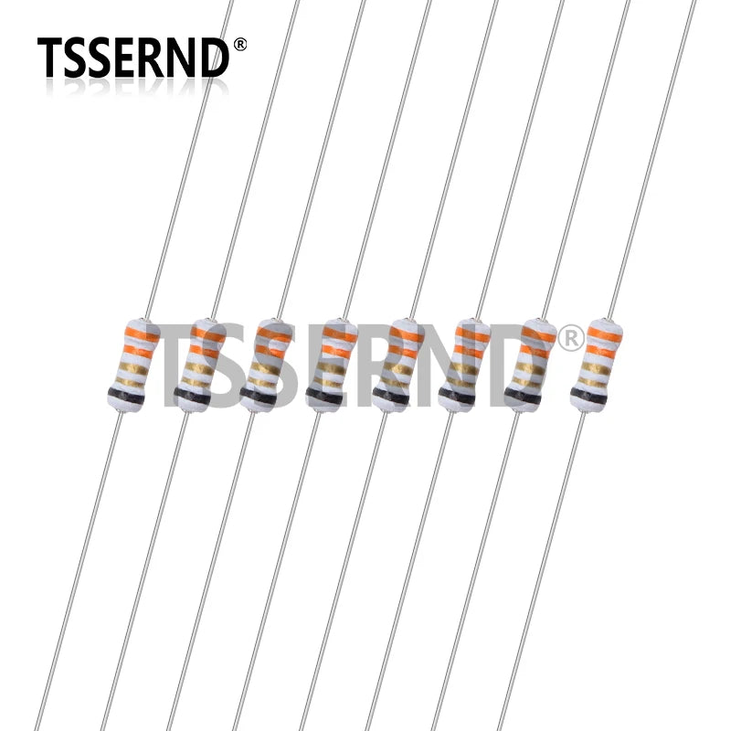 20pcs 1/4W 5% 0.25W Wire Wound Resistor Fuse Winding Resistance 0.5R 10R 0.5 1 2.2 3.3 3.9 4.7 5.1 10 ohm